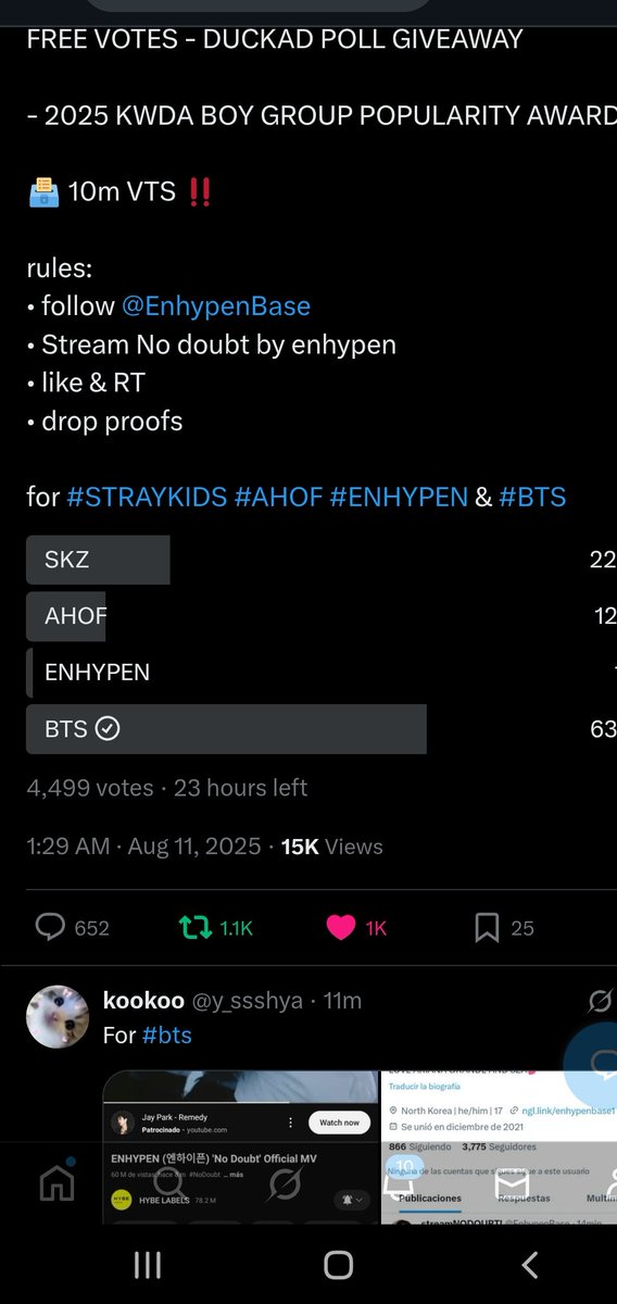 SalazarMiley's tweet photo. @EnhypenBase FOR #BTS PLEASE https://t.co/RLXLkAvqwH