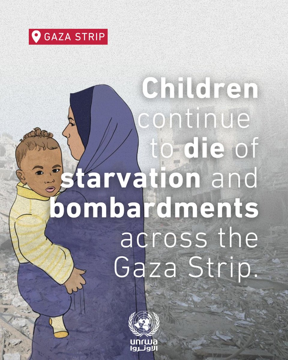 Children in #Gaza are dying from starvation and bombardments.

Entire families, neighbourhoods, and a generation are being wiped out.

Inaction and silence are complicity. It’s time for statements to turn into action and for an immediate #Ceasefire.