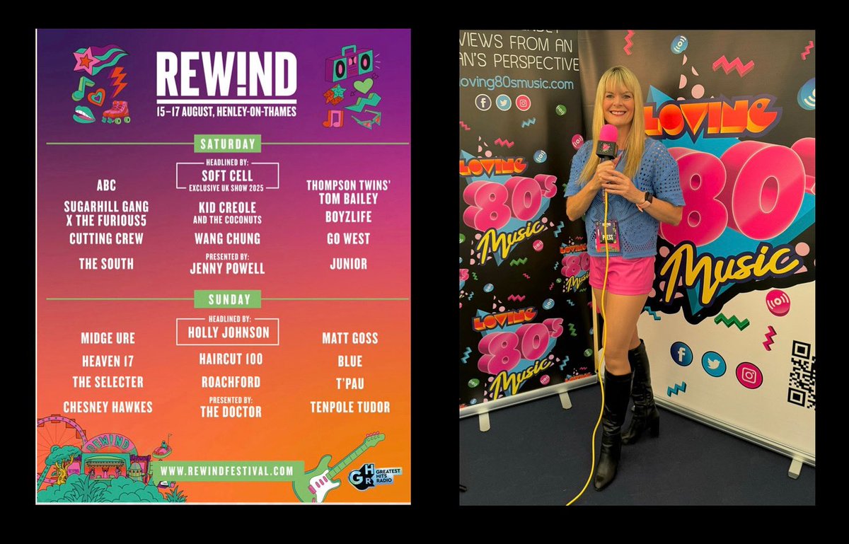 Loving80sMusic's tweet photo. Its’s nearly here… just 4 sleeps to go 😱🥳❤️ @rewindfestival #rewindsouth. Can’t wait for more backstage chat with this incredible lineup…
Tickets 👉 https://t.co/MN2O3tc36o
@peterjohncox @midgeure1 @mattgoss @boyzlifeOFCL @officialblue @heaven17bef @Rev_Dr @ChesneyHawkes https://t.co/KycczugzkV