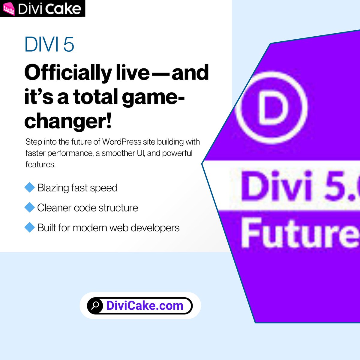divicake's tweet photo. 🔥 Divi 5 is here and working brilliantly!
✅ Faster. Smarter. Built for the future.
Try the new experience in WordPress site building now:
👉 https://t.co/UpC6scKU5M
#Divi5 #DiviTheme #WordPressTools #DiviUpdate https://t.co/kQVYsnGYDs
