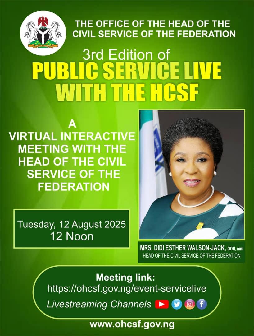 FMWR_Nigeria's tweet photo. The 3rd Edition of the Public Service Live with the Head of Service will feature presentation on the Clean Nigeria Campaign by the National Coordinator CNC Mrs. Chizoma Opara . Join us, join the Campaign for a healthier nation.
#CleanNigeria #UseTheToilet #StopOpenDefecation https://t.co/rznTjsT1zZ