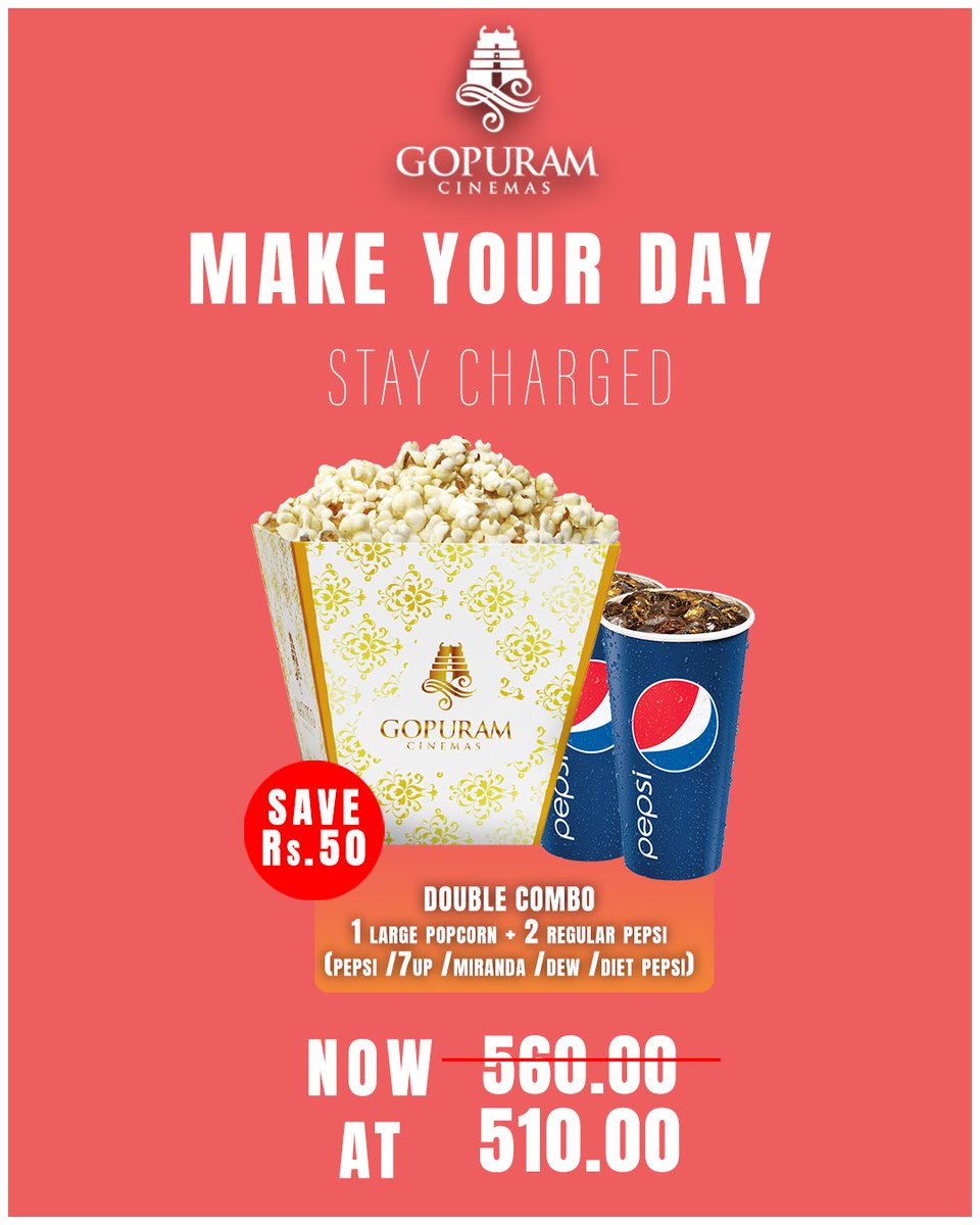 Gopuram_Cinemas's tweet photo. Snacks locked. Phones off. Just cinema bliss! 🍿 This combo’s the real show-stealer🔥
#GopuramCinemas #FoodAndBeverage #PopcornCombo https://t.co/BAn58bgL9Q