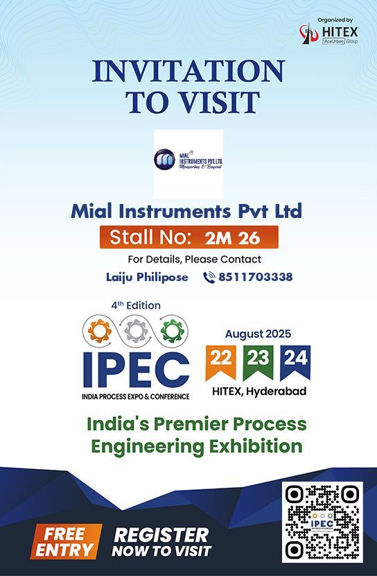 MialInstruments's tweet image. 🗓 Save the Date
We’re excited to showcase our latest Flow &amp;amp; BTU Meter solutions at IPEC 2025!
📍 Hitex, Hyderabad
🗓 22–24 Aug 2025
📌 Stall 2M26, Hall-2
Discover precision &amp;amp; energy efficiency in flow measurement.
#IPEC2025 #FlowMeters #BTUMeters #HVAC