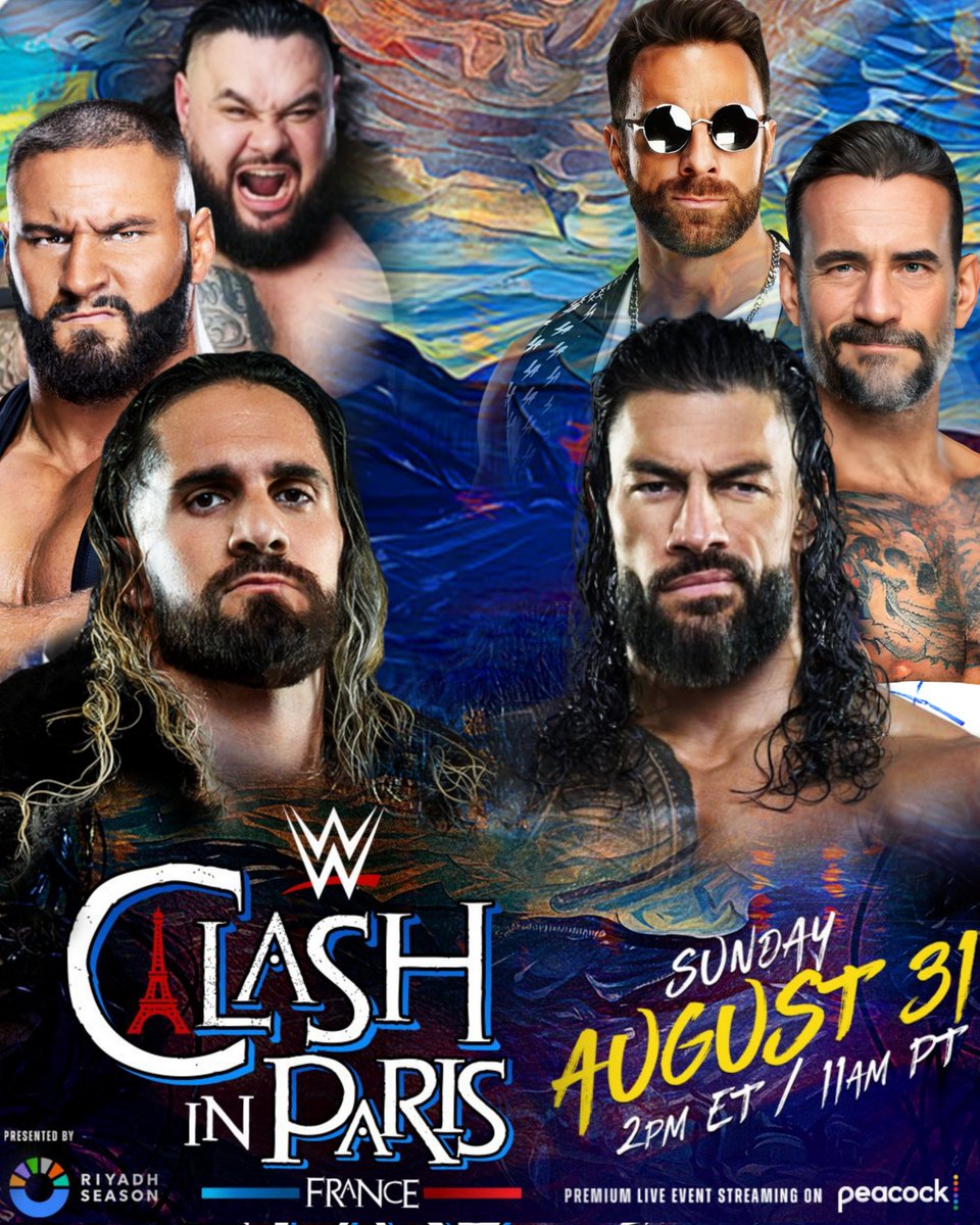 After Roman Reigns featuring on #ClashInParis Poster!
What's your expectations for Roman Reigns match!
Either Roman fight for his shoe!
Or Roman fight for big!
What about, Fatal 4-Way match! 
Seth Rollins vs Roman Reigns vs CM Punk vs LA Knight!
Or a 6-Man Tag Team Match.