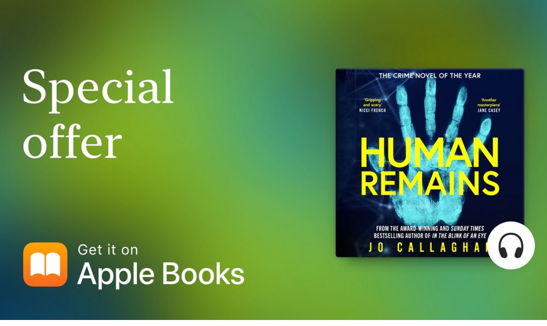 Apparently Human Remains, book 3 in the Kat and Lock series is on special offer as an audio with Apple! 👀