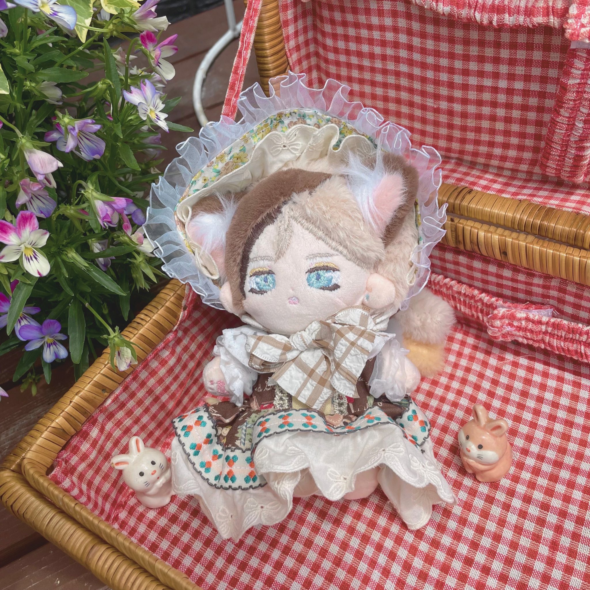 ⟡ぬい服 おすわり 10cm〜12cm ⟡ 裏地付き メイドねこさん ⟡ぬい服 おすわり 10cm〜12cm ⟡ 裏地付き - メルカリ