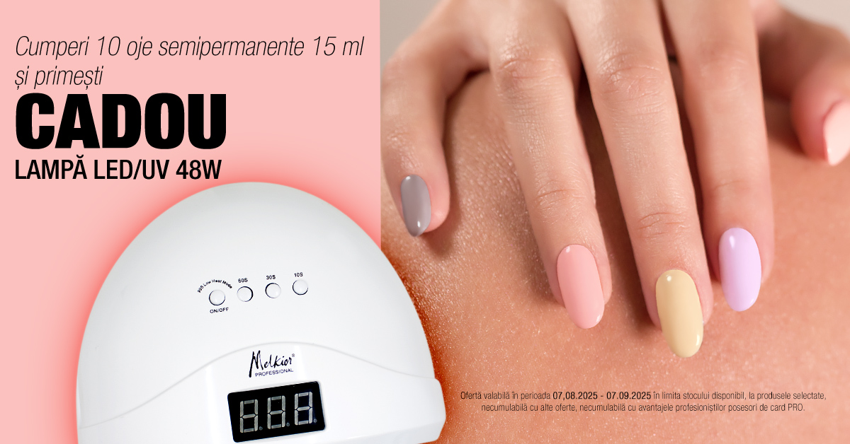 MelkiorRo's tweet photo. Atentie! Cumperi 10 oje semipermanente 15 ml si primesti CADOU o Lampa LED/UV 48W. Alege nuantele preferate si pune-le in cos > https://t.co/Nfr1mZYhgS
#melkior #promotie #oferta #cadou #reducere #reduceri #manichiura #sale #sales #shopping #beauty #nails #shopnow #unghii #oja https://t.co/BYFd8Qm3Oe