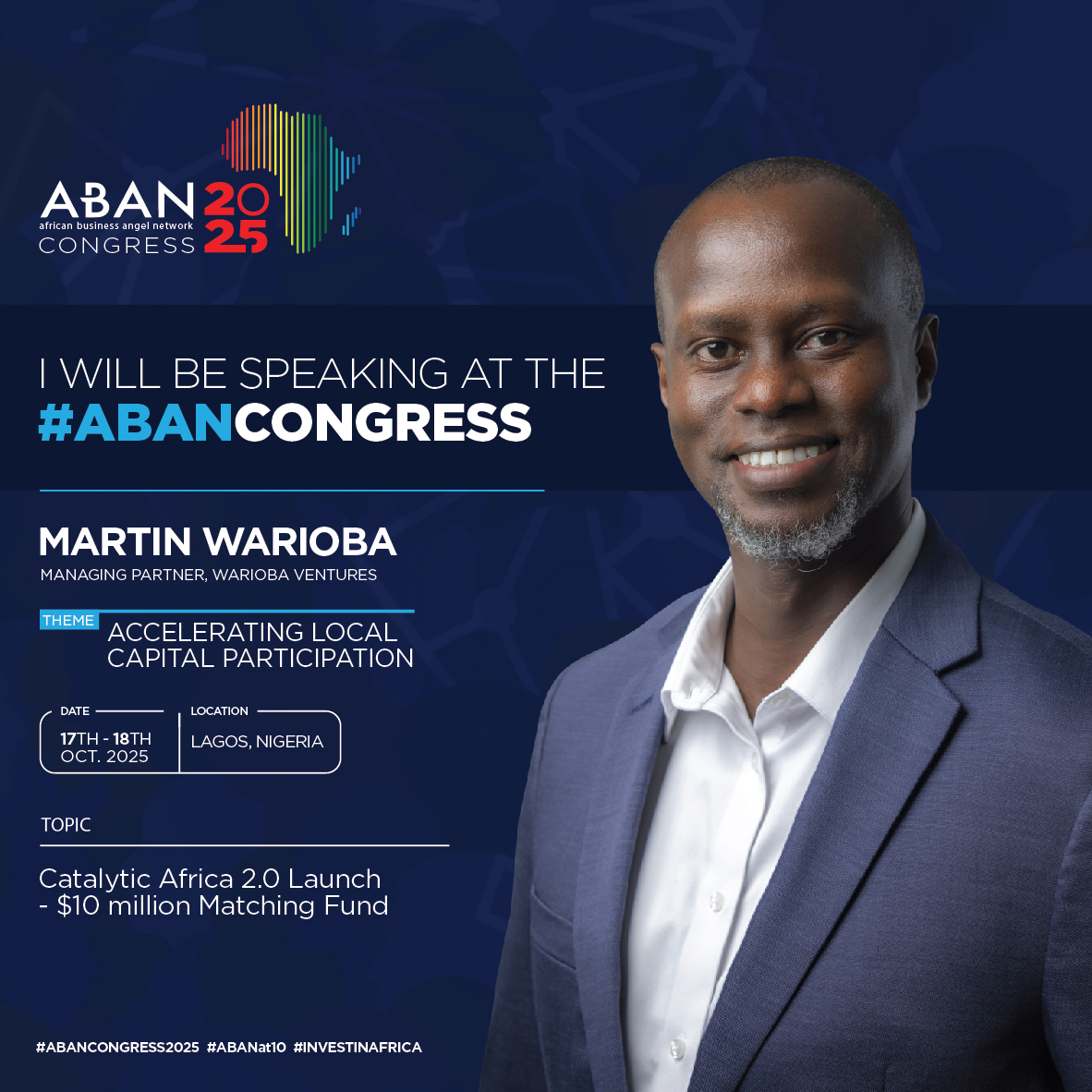 ABAN Angels (@abanangels) on Twitter photo 📢 <a href="/martinwarioba/">martin warioba</a>, Managing Partner, <a href="/wariobaventures/">wariobaventures</a>, joins an extraordinary line-up of thought leaders at #ABANcongress2025!
Known for investing in early-stage, tech-enabled startups, he will add depth & insight to discussions on accelerating early-stage investment in Africa. 📢 <a href="/martinwarioba/">martin warioba</a>, Managing Partner, <a href="/wariobaventures/">wariobaventures</a>, joins an extraordinary line-up of thought leaders at #ABANcongress2025!
Known for investing in early-stage, tech-enabled startups, he will add depth & insight to discussions on accelerating early-stage investment in Africa.