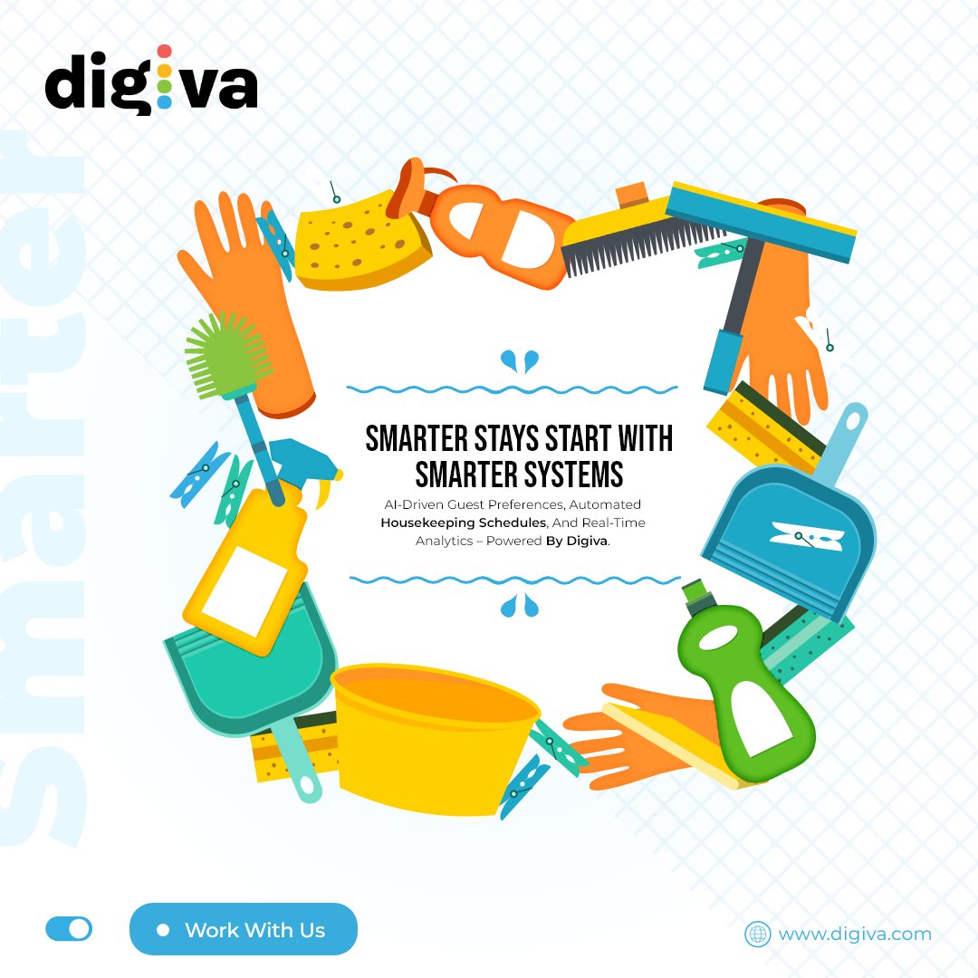 DigivaInc's tweet photo. 🧹Smarter hotel housekeeping starts here!
Digiva powers AI-driven guest preferences, automated cleaning schedules &amp; real-time analytics.

Smarter Stays. Smarter Systems.

🔗https://t.co/XArEj7sVox

#HospitalitySolution #HotelManagement #Software #GuestExperience #AIHotels #Digiva https://t.co/w68G6XIYAs
