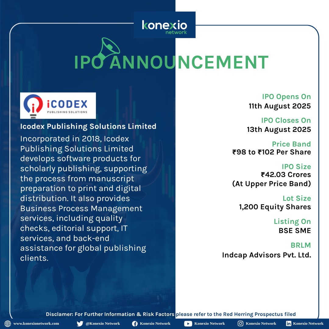 KonexioNetwork's tweet photo. IPOs Opening Today
#ipo #bluestone #StockToWatch https://t.co/wlPTxrdDdv