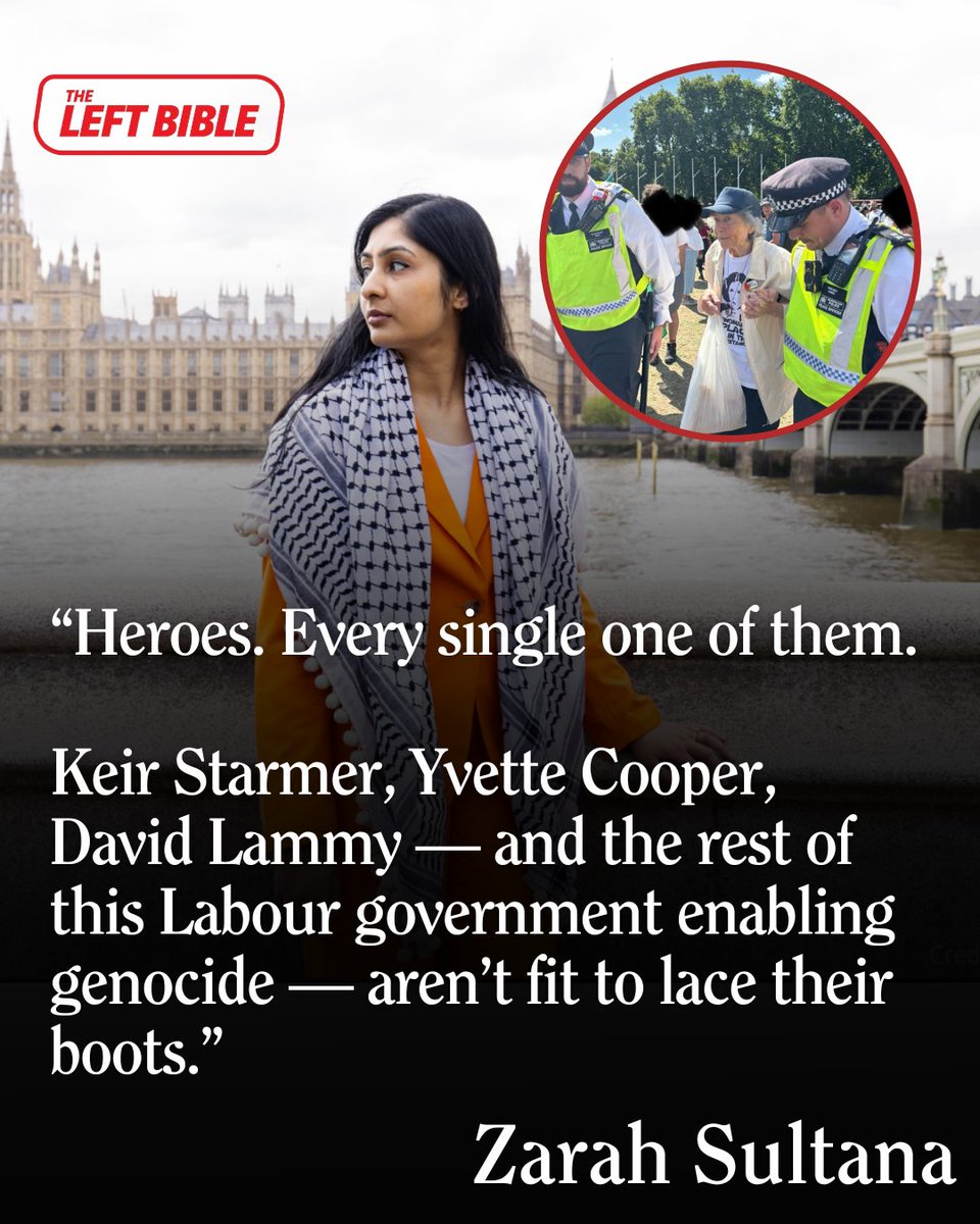 theleftbible's tweet photo. Zarah Sultana responds after more than 500 people arrested after Palestine Action protest - with almost half aged 60 and above 👇 https://t.co/C2y2HpFFZa