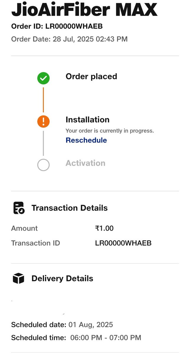 ripunj's tweet photo. @reliancejio is the world's largest telecom operator but still it lags far behind it's competitors in terms of service and availability.
Booked airfiber 15 days back but despite various follow ups, there's no revert back for installation of router.
@JioCare https://t.co/zL0IqcXDXN