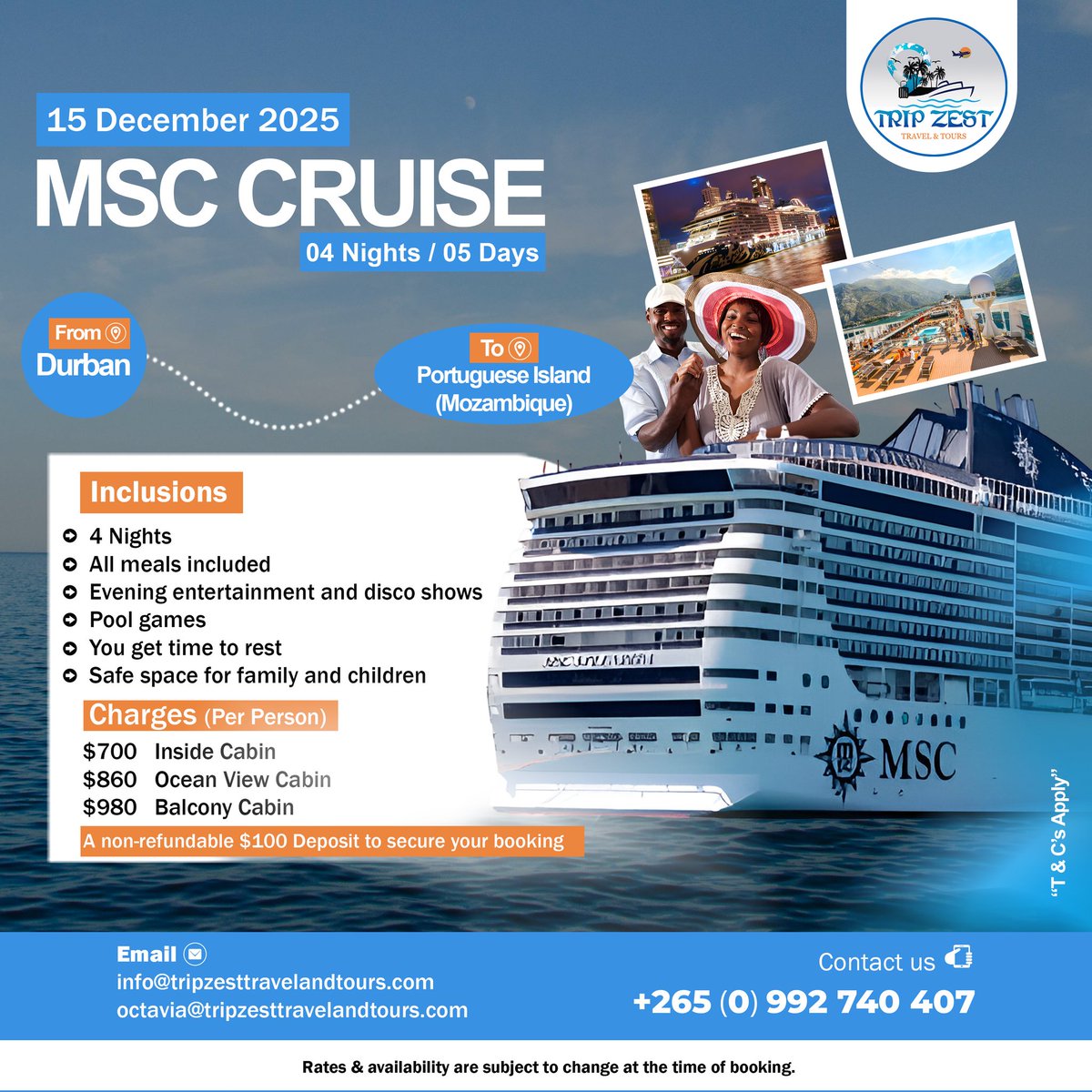 KatsoKreations's tweet photo. Check out the latest travel packages from Trip Zest, Travel &amp; Tours and pick your next destination, more details on posters. 

#MSCCRUISE
#SANTORINI &amp; #ATHENS
#DUBAI
#BALI
#CapeTown 
#Thailand https://t.co/fDrZOqRV6K