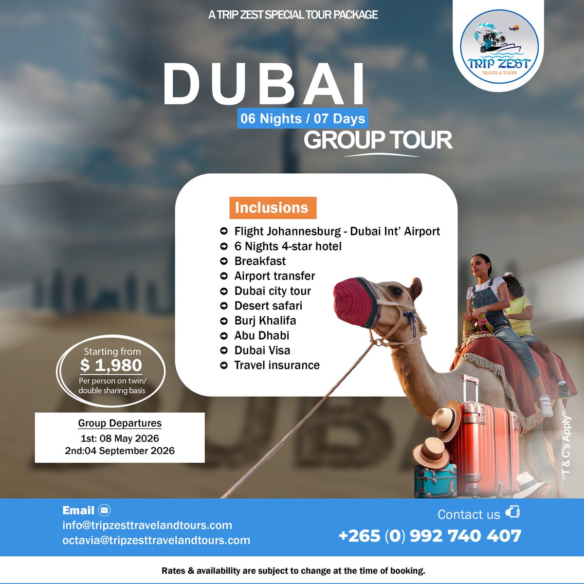 KatsoKreations's tweet photo. Check out the latest travel packages from Trip Zest, Travel &amp; Tours and pick your next destination, more details on posters. 

#MSCCRUISE
#SANTORINI &amp; #ATHENS
#DUBAI
#BALI
#CapeTown 
#Thailand https://t.co/fDrZOqRV6K