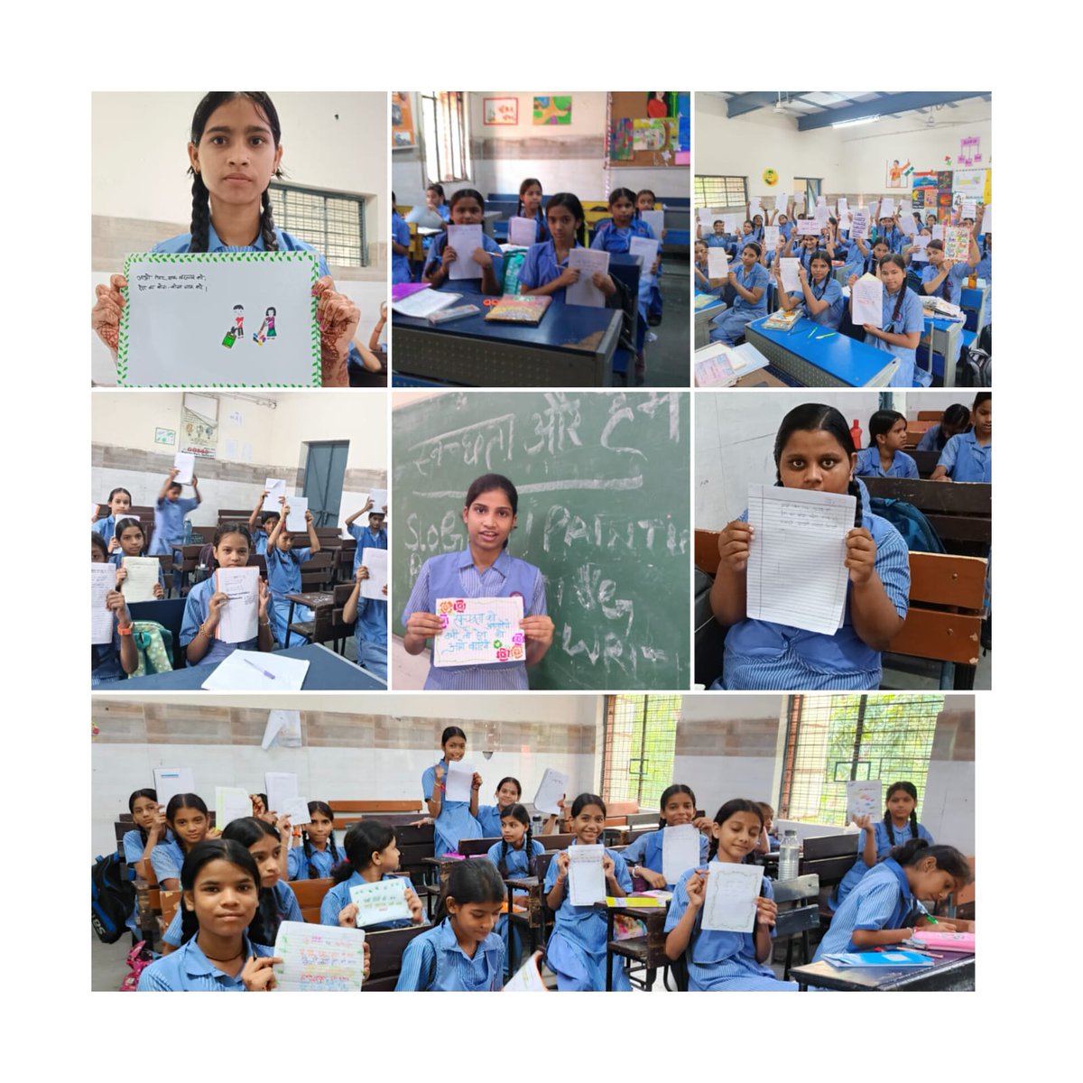 GGSSSKP's tweet photo. 📅 August 11 – Slogan Writing

✍️ Under दिल्ली को कूड़े से आज़ादी – स्वच्छता अभियान, students of GGSSS Kalyanpuri ID:1002039 wrote creative slogans, poems &amp; paragraphs on cleanliness. Words that inspire action!

#SwachhDelhi #CleanIndia #StudentVoices

@Dir_Education https://t.co/iQRpHQMjiM