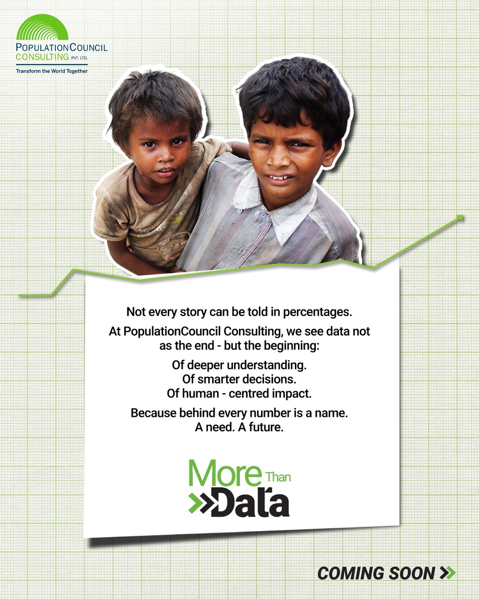 At PopulationCouncil Consulting, we treat every dataset as a doorway—
to insight, to action, to change that puts people first.
Because every figure has a face behind it.
Every statistic carries a story.
Every outcome shapes a future.
#MoreThanData — coming soon.
#ImpactAtScale