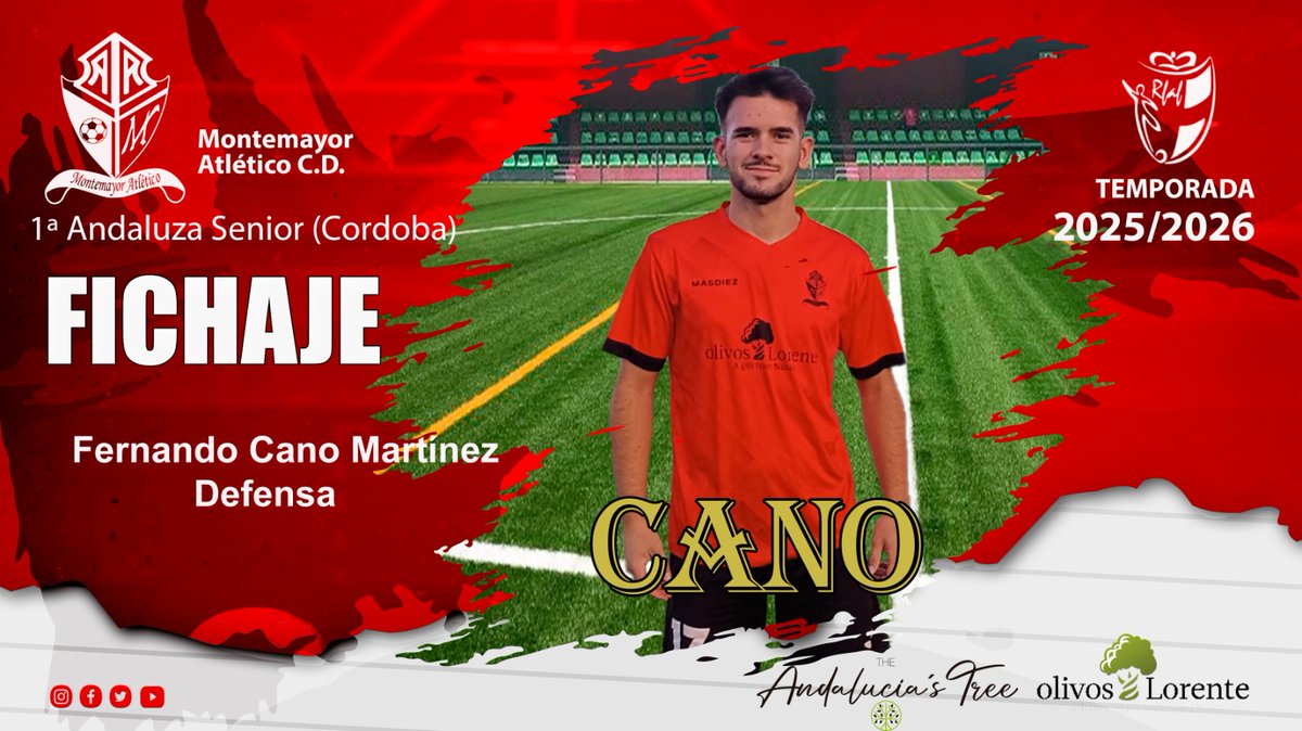 FICHAJE | Fernando Cano Martínez.
El C.D. Montemayor Atlético incorpora a sus filas a Fernando Cano Martínez, un jugador con gran visión de juego, excelente salida de balón y gran rapidez.
 ¡Bienvenido, Fernando! ¡A por una gran temporada!
#Fichaje
#MontemayorAtlético