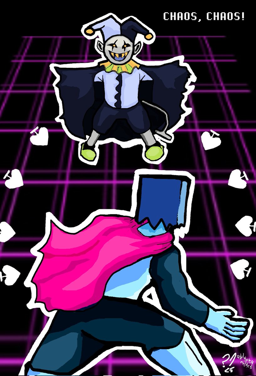 NotMysteryMakes's tweet photo. So....
I got Deltarune and Jevil was a really fun boss fight. I'm prolly gonna do a series of my favorite bosses, but here's this for now. Have a good one!

---TAGS----

#deltarune #deltarunejevil #jevil #art #madewithkrita #tobyfox #digitalart https://t.co/kmn00zANoM