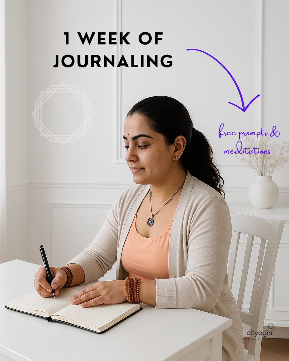 citYogini's tweet photo. 1 week. 7 days. A journal, your thoughts, and guided meditations. 🖋✨
Start your journaling journey — free prompts included. #MindfulLiving #Journaling https://t.co/RgT2mMA7UY