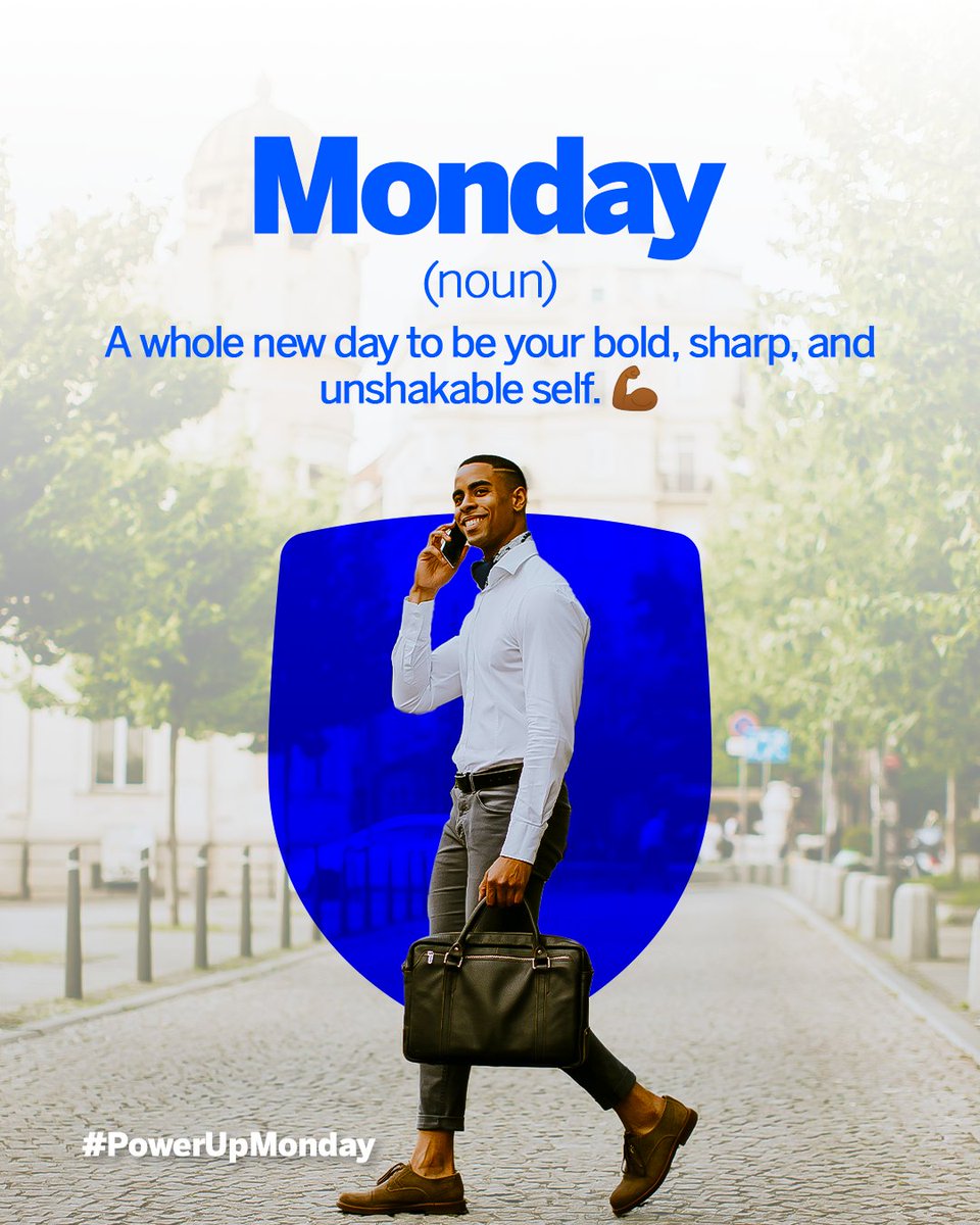 StanbicIBTC's tweet photo. Definition of Monday?​

A license to slay, stand tall, and own your space.​

Power up and let the week know who the boss is. ​

#HappyNewWeek​
#PowerUpMonday​
#StanbicIBTC https://t.co/LnktFTPUkV