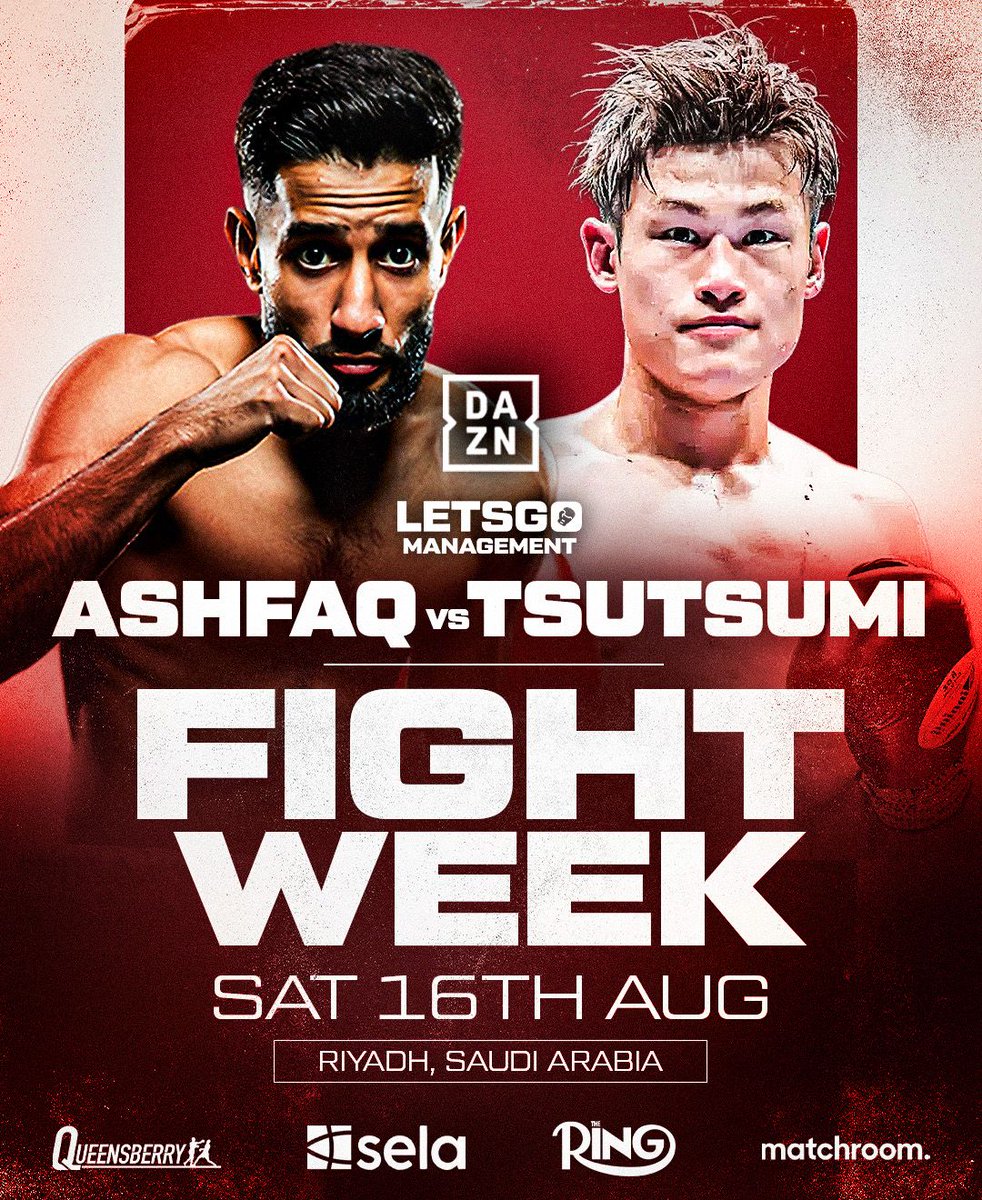 Fight Week In The Kingdom 🇸🇦
<a href="/Qais_Ashfaq/">Qais Ashfaq 🇬🇧|🇵🇰</a> Ready to go!!!
Live <a href="/DAZNBoxing/">DAZN Boxing</a> 📺