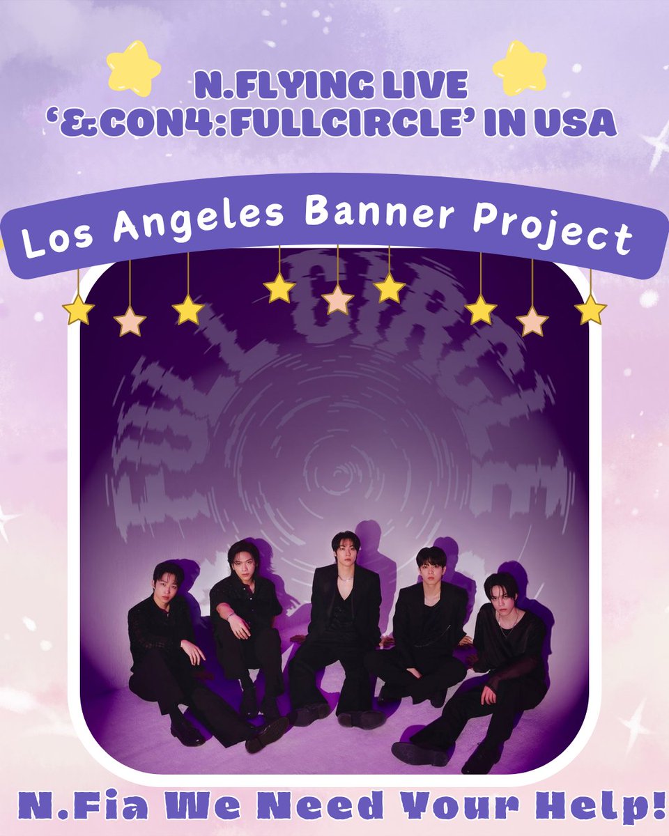 NFlyingLA's tweet image. N.Fia, let’s make LA unforgettable! 💜✨
Donate &amp;amp; help us bring our fan project to lift to get exclusive fan goodies &amp;amp; a chance to win custom art! 🎁 gofund.me/5255eb2c

#NFlying #NFlying_LA #NFia #NFlyingFullCircle #엔플라잉 #KpopFanProject #KpopArt #엔피아