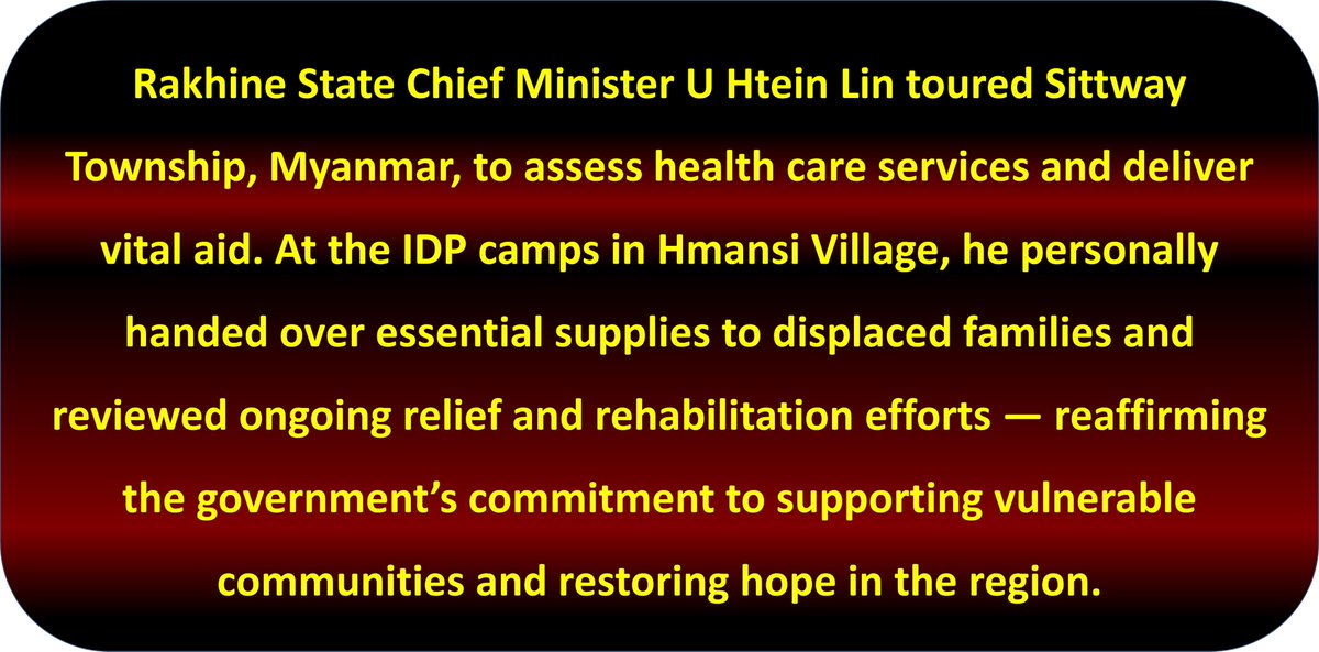 Aid provided to those from IDP camps in Sittway Township, #Myanmar <a href="/ViewsofMM22/">Views of Myanmar</a> <a href="/ASEAN/">ASEAN</a> #MyanmarFactCheck #WhatsHappeningInMyanmar