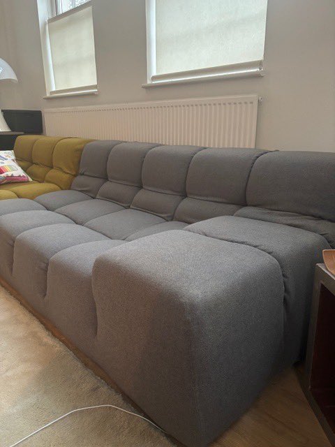 vinallandmacey's tweet photo. Well, it’s been a while since we posted, but what better way to come back with this statement piece from @bebitalia, 2 modules from their #tuftytimesofa range. Reupholster for our friends at @studio_lpid. Covered in @villanovafabric Rio Cognac #VinallandMacey https://t.co/04GTSbR3Sr