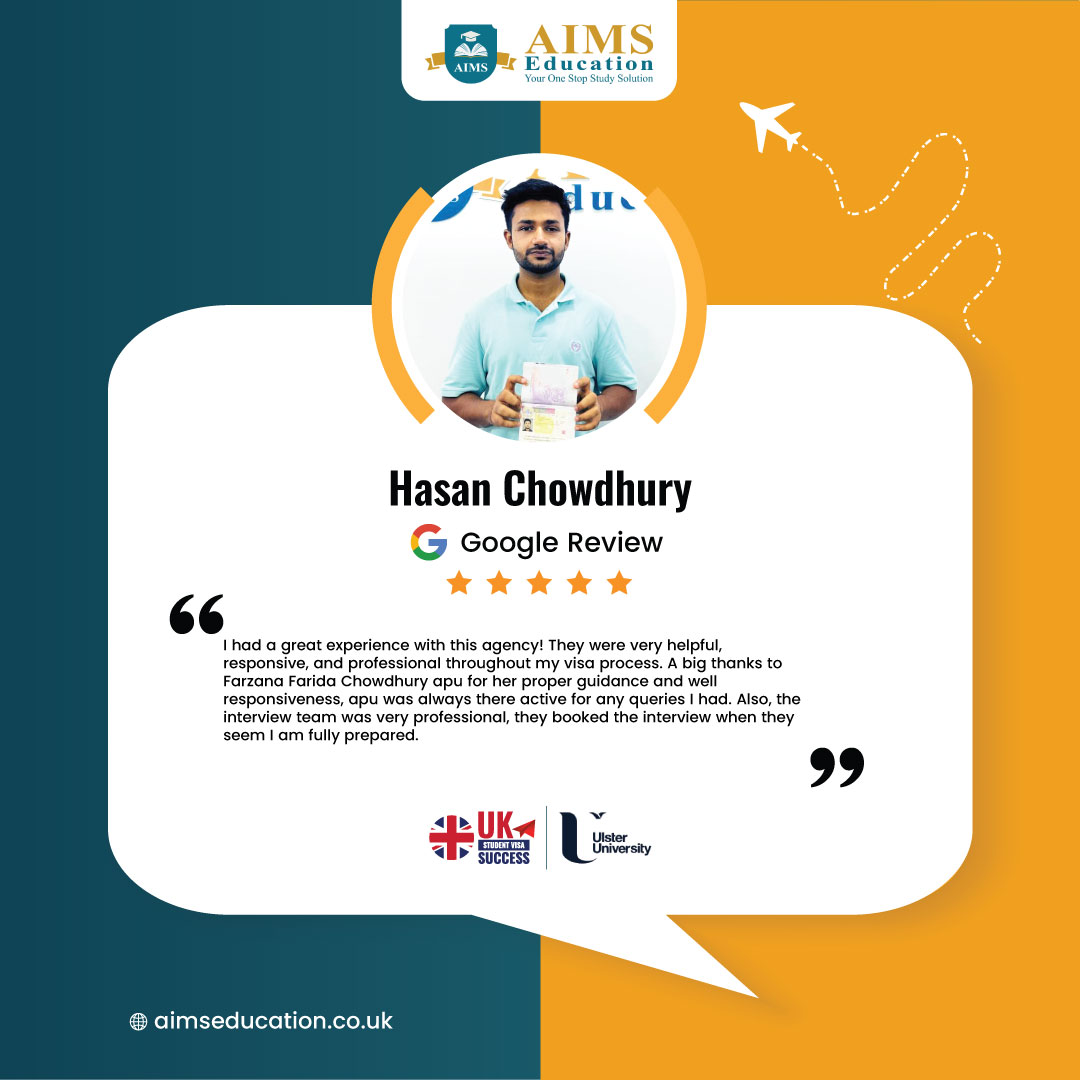 aimseducationuk's tweet photo. Congratulations to Hasan Chowdhury!
We’re so excited to share that Hasan Chowdhury has officially received his UK visa for the September 2025 intake! He’s all set to pursue a BSc in Computing System at Ulster University, London. https://t.co/gIQXDMCSxH