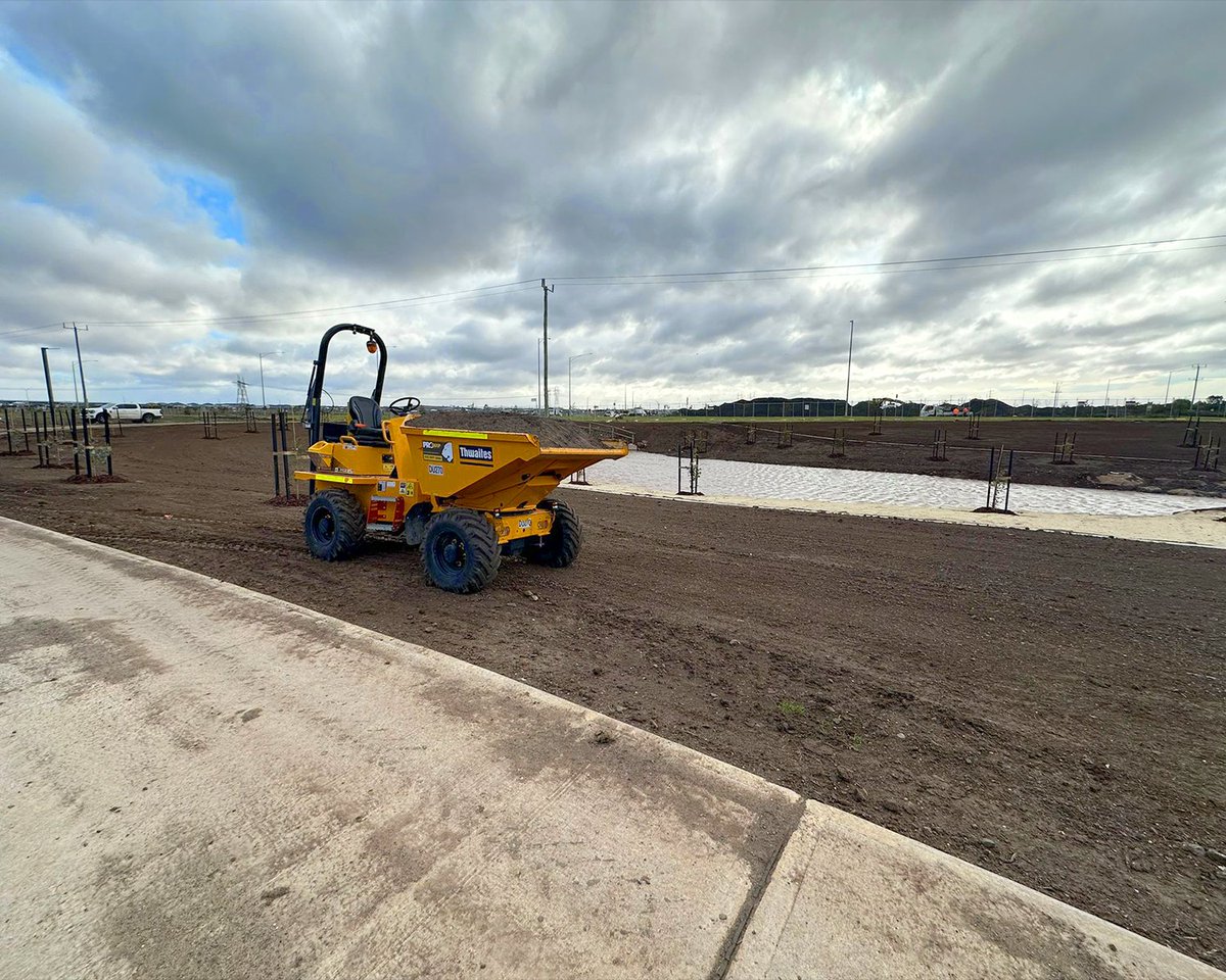 proquipsales's tweet photo. Another project underway in Truganina, supported by Proquip’s reliable fleet of late-model, low-hour earthmoving equipment.

#ProquipRental #EarthmovingEquipment #SiteDumper #ConstructionFleet #ThwaitesAustralia #Tier1Compliant #CivilConstruction #MachineryHire https://t.co/PZeCZO5LNd