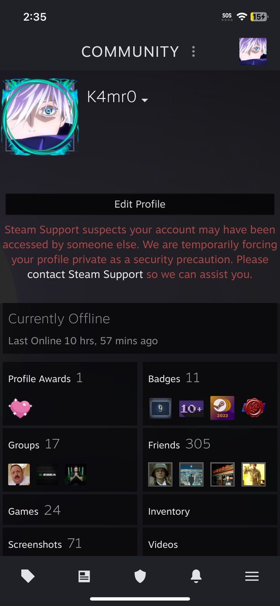 K4mr0CS's tweet photo. Have to play ECL match tomorrow night and my steam got hacked 😭 @ESL @ESLCS @Steam If any steam admins are following me please help! Like’s and retweets greatly appreciated 🙏 https://t.co/tUeOYtrXEG