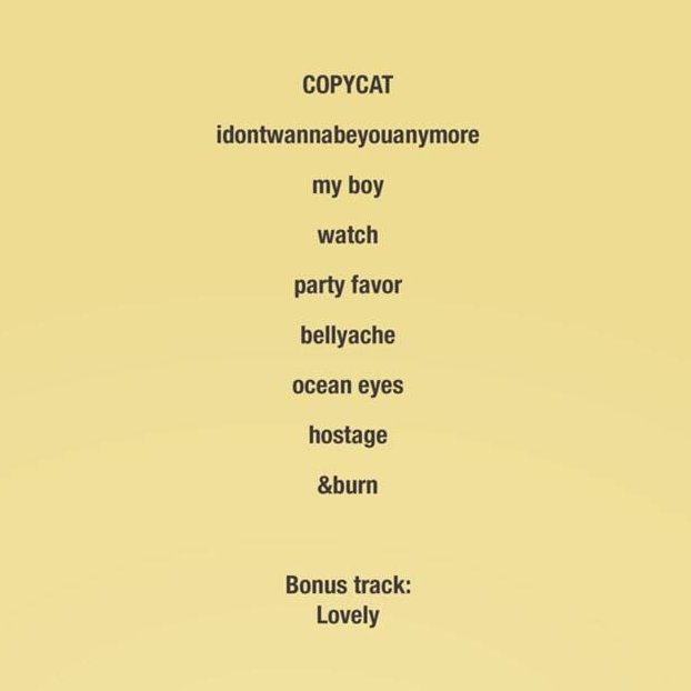 BillieSpotify_'s tweet photo. In honor of the eighth anniversary of "dont smile at me", what are your favorite songs from the EP? https://t.co/N1B4E89JUC