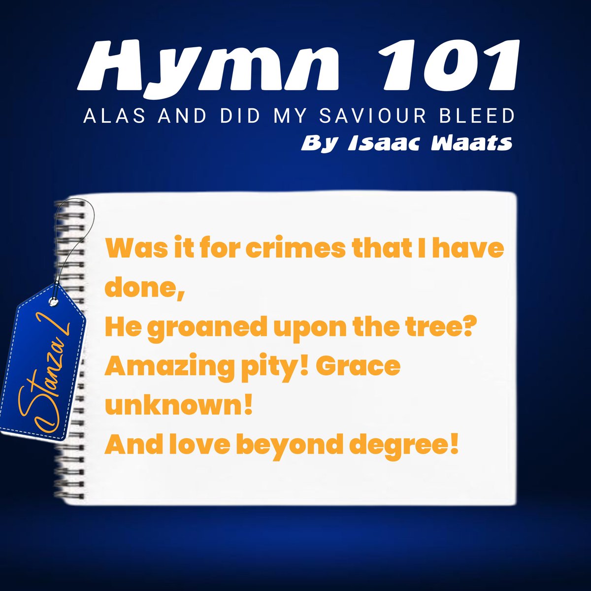 dr_israelakanji's tweet photo. "Alas! And Did My Savior Bleed" over 300 years old, but still speaking life.
We put each stanza on a carousel.
Swipe. Read.
Then tell us: Which stanza hit your heart the hardest? ❤️
Grace wasn’t cheap. Jesus gave it all for YOU.
#BaptistFaith #HymnReflection https://t.co/aOkDqej0g5