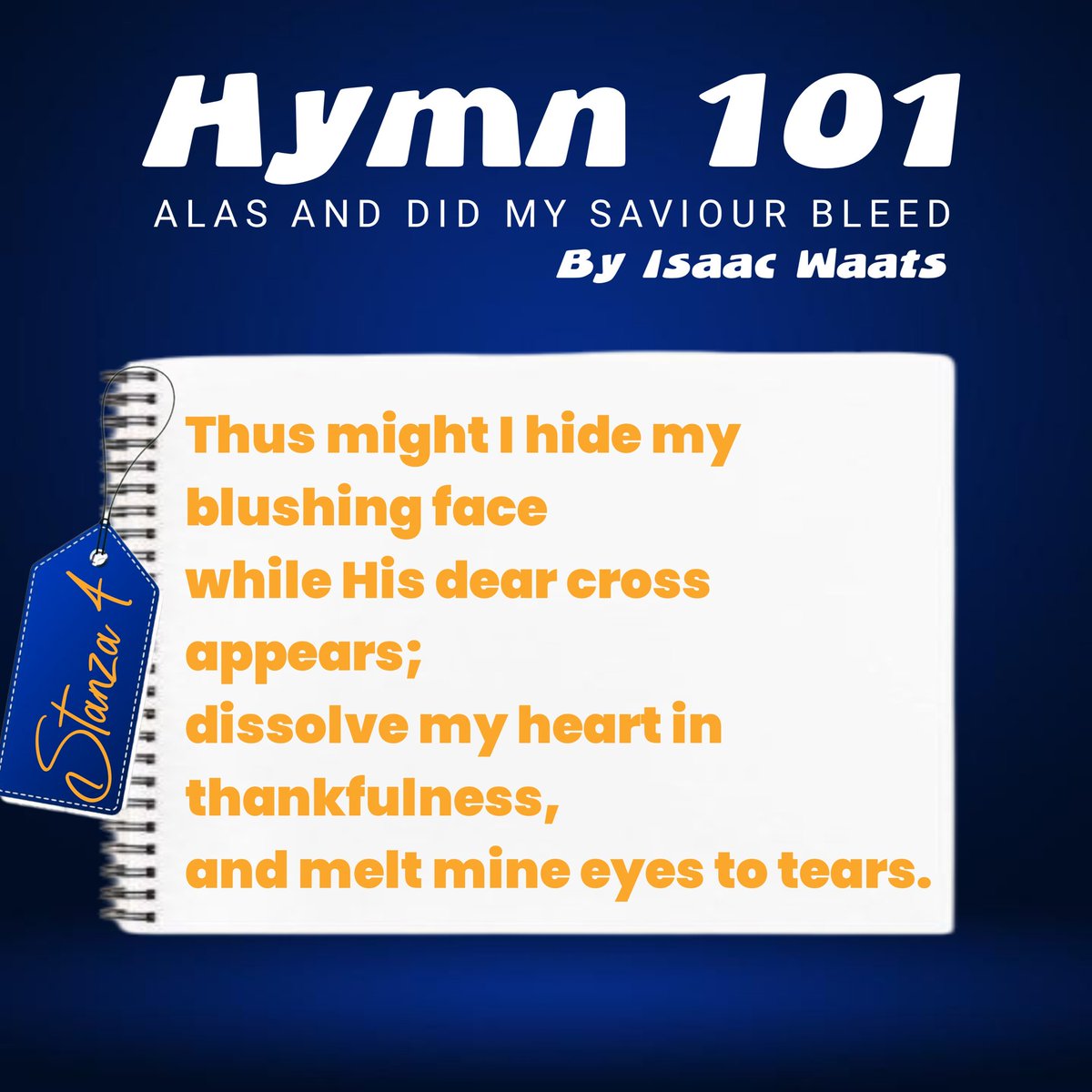 dr_israelakanji's tweet photo. "Alas! And Did My Savior Bleed" over 300 years old, but still speaking life.
We put each stanza on a carousel.
Swipe. Read.
Then tell us: Which stanza hit your heart the hardest? ❤️
Grace wasn’t cheap. Jesus gave it all for YOU.
#BaptistFaith #HymnReflection https://t.co/aOkDqej0g5
