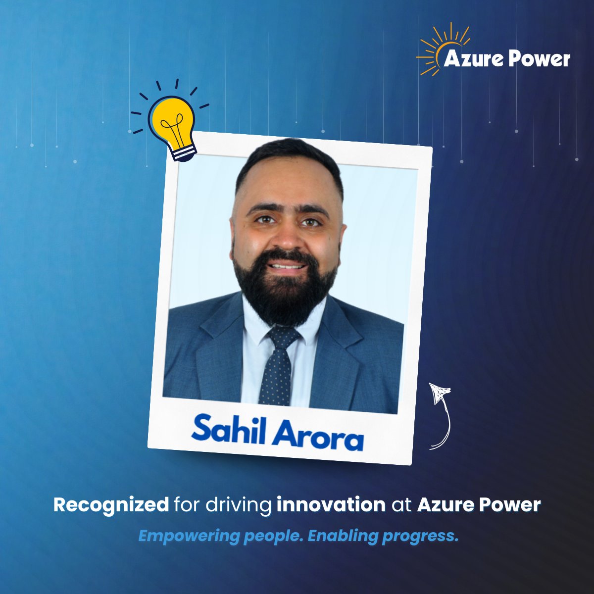 Sahil Arora has been awarded the Value Champion Award for his exceptional contributions in advancing digital initiatives at Azure Power.

#AzurePower #ValueChampion #DigitalInnovation #Leadership #EmployeeExcellence #PoweringProgress #TeamAzure