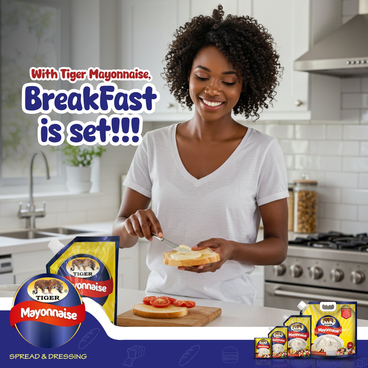 thetigerfoods's tweet photo. #TigerMayonnaise + your favourite breakfast = a morning worth waking up for.
Because the best mornings are simple, tasty, and ready in minutes.
Drop your best breakfast idea with Tiger #Mayonnaise in the comments.
#SpreadWithLove #TigerFoodsXBBNaijaS10 #BBNaijaS10 https://t.co/LWjnahkrpB