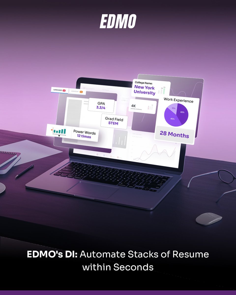 Resume screening ≠ scrolling Instagram reels.
If it doesn’t impress in seconds… you just swipe up.

But in admissions, rushed skimming = errors, delays &amp; missed talent

With EDMO’s DI Resume Analyzer, you can auto-screen &amp; shortlist in seconds

 Fast-track enrollment outcomes.