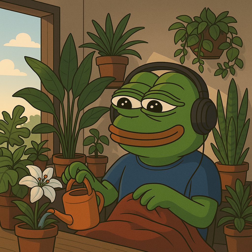pepenhouse's tweet photo. "Cultivating growth in the $PEPENHOUSE. 🌱 Listening to the market with care. 🎧" https://t.co/uFU7cbrGqU