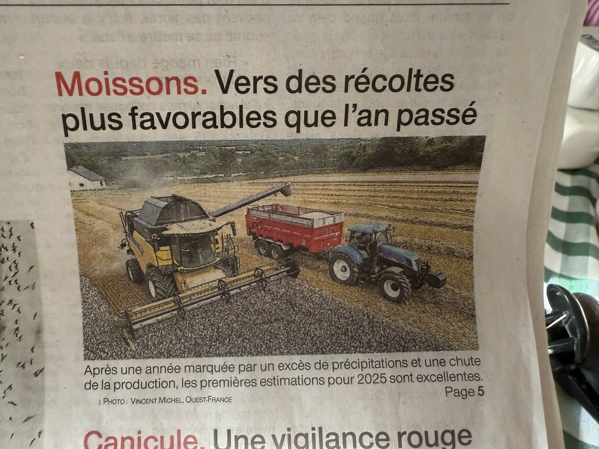 GautreauMaxime's tweet image. On part sur la plus grosse purge céréalière depuis 10 ans. @OuestFrance  @OuestFrance85 

Des bons rendements en céréales oui. Mais des prix catastrophiques avec le niveau de charge actuels. 

En 🌽🌻: ça sera globalement mauvais 

Du rendement oui, mais une rentabilité cata 📉