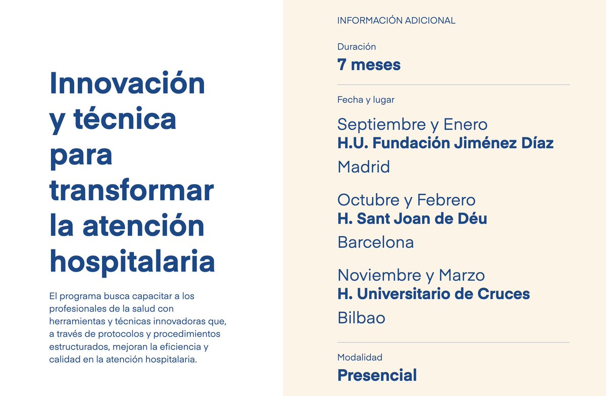 ⏳ ¡Cuenta atrás para ETHOS!
 
En solo 1 mes dará comienzo ETHOS – Entorno Técnico de Gestión en Hospitales, la formación diseñada para potenciar las capacidades operativas y técnicas de quienes lideran el día a día en nuestros hospitales.

🚀 No es estrategia. Es ejecución real
