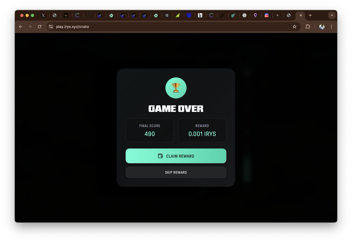 major | HUDL (@fkamajorr) on Twitter photo Just tried out SNAKE, the new <a href="/irys_xyz/">Irys (✧ᴗ✧)</a> testnet game
It feels surreal to see this after the whole Irys Arcade saga.
Now playing games on Irys is official and part of the testnet.
Connect wallet, play, and earn testnet tokens while helping stress-test the chain.
It’s fun, but Just tried out SNAKE, the new <a href="/irys_xyz/">Irys (✧ᴗ✧)</a> testnet game
It feels surreal to see this after the whole Irys Arcade saga.
Now playing games on Irys is official and part of the testnet.
Connect wallet, play, and earn testnet tokens while helping stress-test the chain.
It’s fun, but