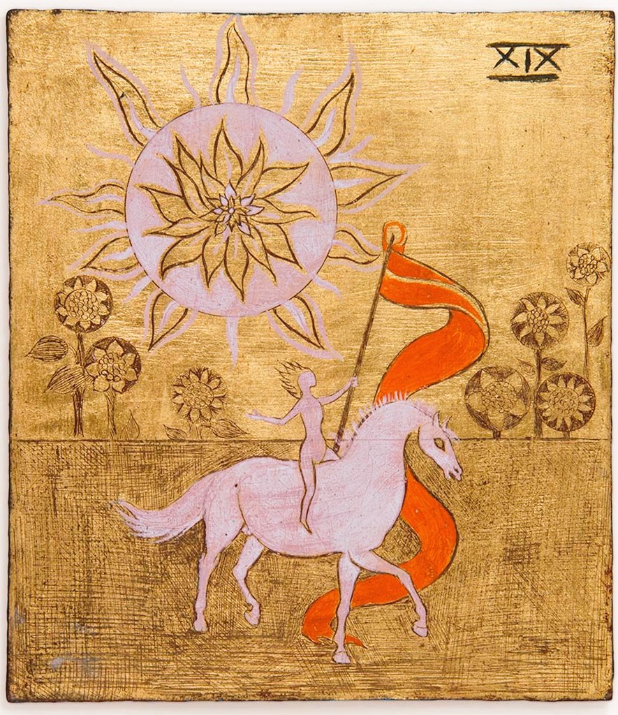'The Sun' from the Tarot cards, by Surrealist painter Leonora Carrington #WomensArt