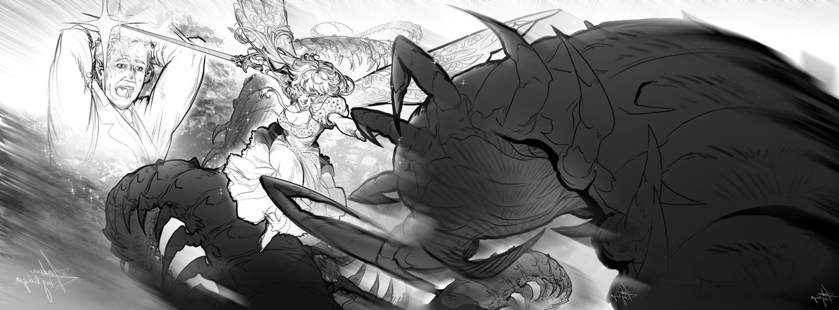 COMMISSION Sketch for <a href="/RebelCourtesan/">🔞RebelCourtesan</a> 

Fairy against centipede? Who would win ...? BET SHE WILL SMASH HIS MULTI-LEGS ASS!!!👊

FOR HER! FOR HER FATHER !!! FOR FREEEDDDDOOOMMM!!!💪

**SHOUTING IN SCOTLAND FOREVER**🧚‍♀️

#Rpg #DnD