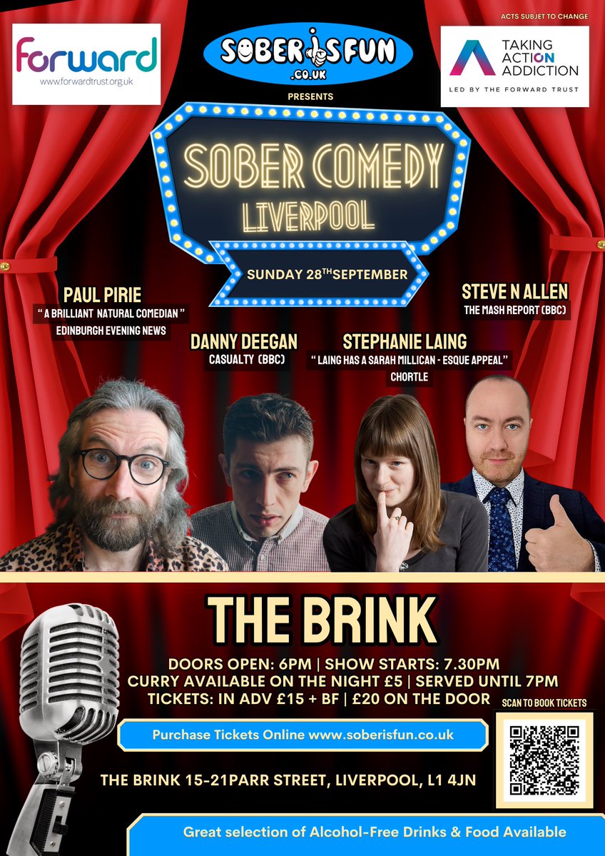 Performing Recovery (@perfrecovery) on Twitter photo One not to miss! This September, the brilliant Sober Is Fun team are heading to The Brink Cafe in Liverpool to put on a comedy gig in support of <a href="/ForwardTrust/">The Forward Trust</a>’s Taking Action on Addiction campaign. Book your tickets now! One not to miss! This September, the brilliant Sober Is Fun team are heading to The Brink Cafe in Liverpool to put on a comedy gig in support of <a href="/ForwardTrust/">The Forward Trust</a>’s Taking Action on Addiction campaign. Book your tickets now!