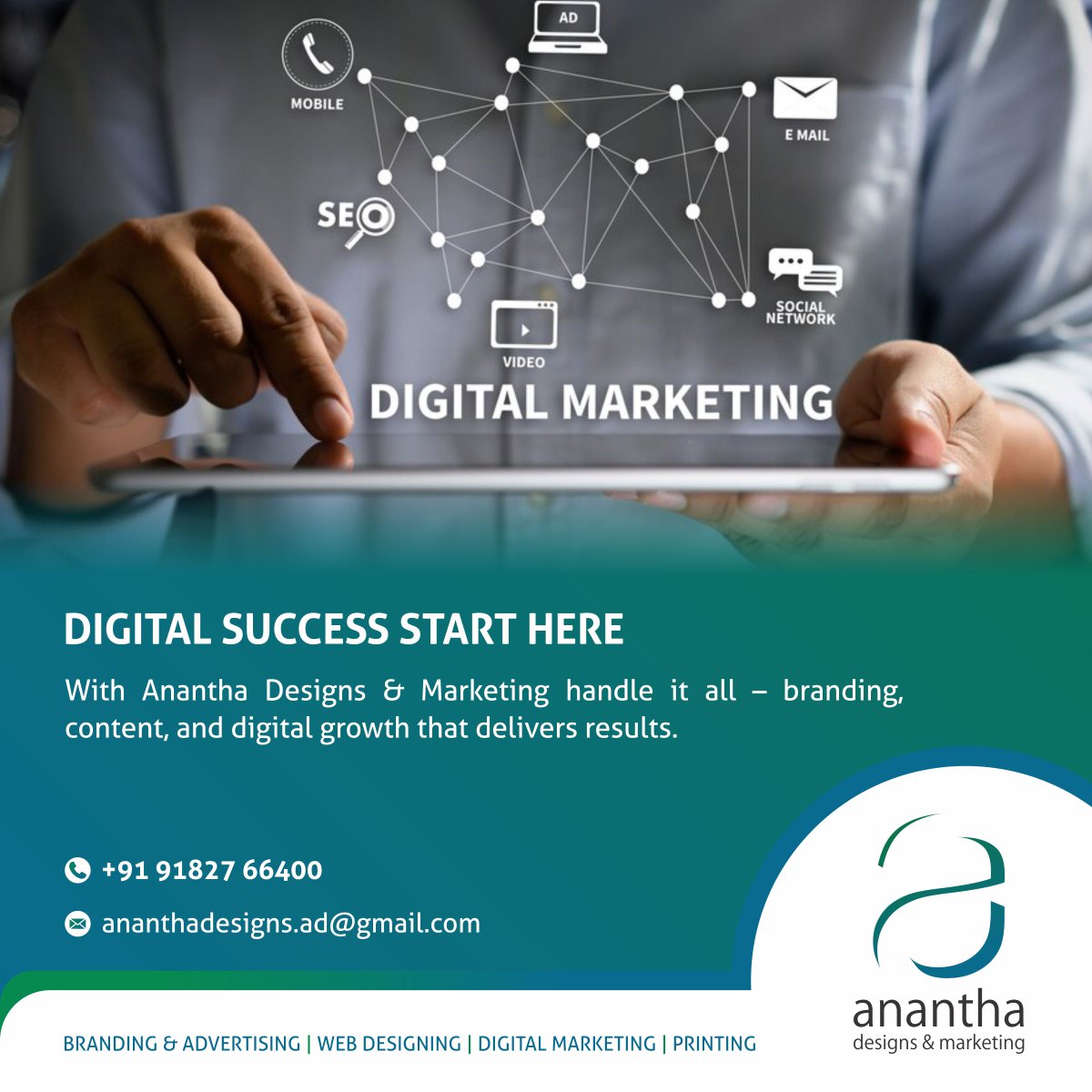 AnanthaDesigns's tweet image. Contact Us : 091827 66400

#AnanthaDesigns #AnanthaDesignsHyderabad #AnanthaDesignsandMarketing #bestadvertisingagencyinhyderabad #bestdigitalmarketingcompany #socialmediamarketing #marketingagencyinhyderabad #bestadvertisementcompany #creativeagency #digitalmarketingagency