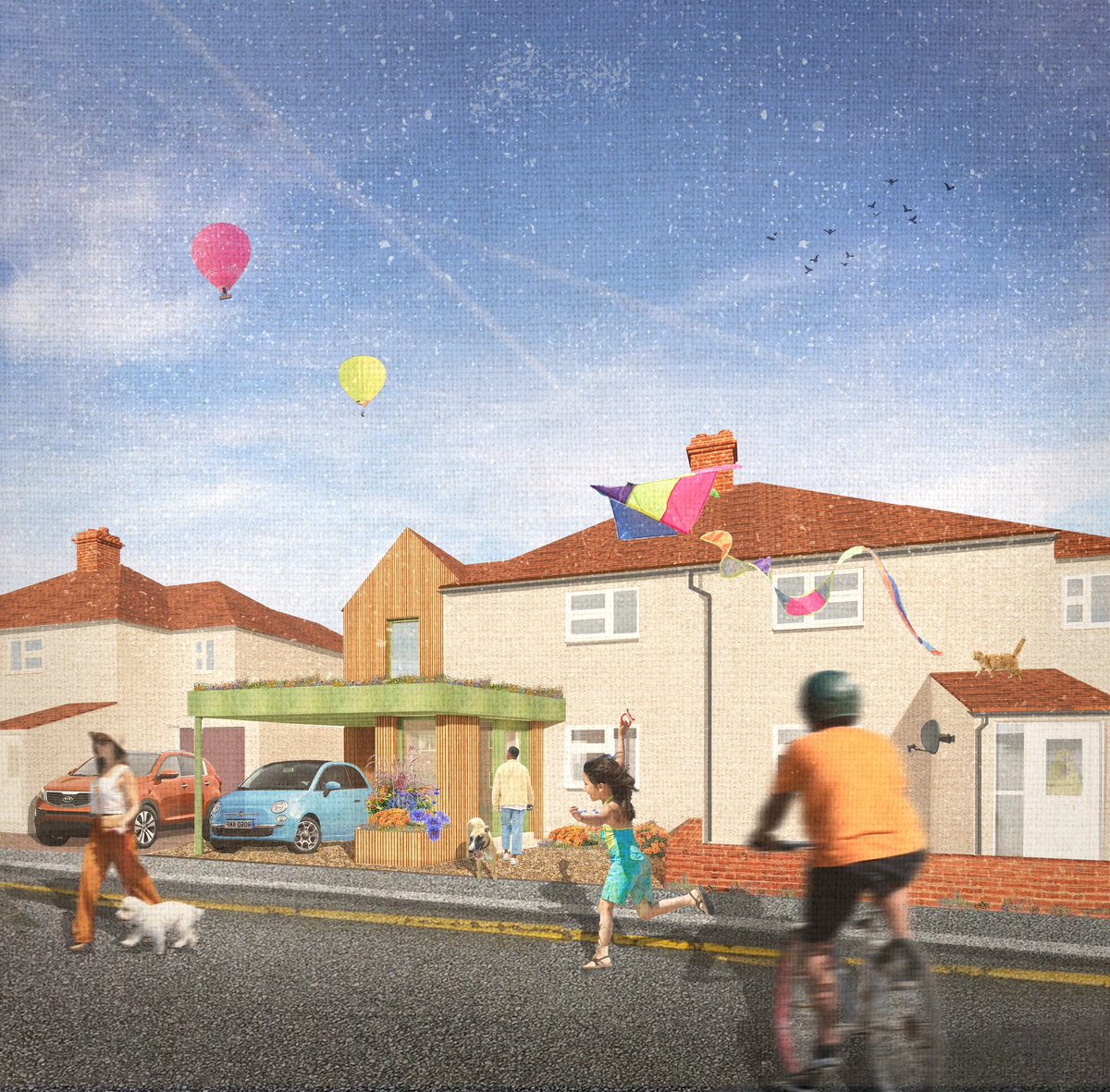 Planning application submitted for a beautiful family home extension — adding extra bedrooms and spacious living areas for a growing family.

Clad in timber and topped with a wildflower green roof, the design blends effortlessly into the street while boosting biodiversity. 🌿🌸