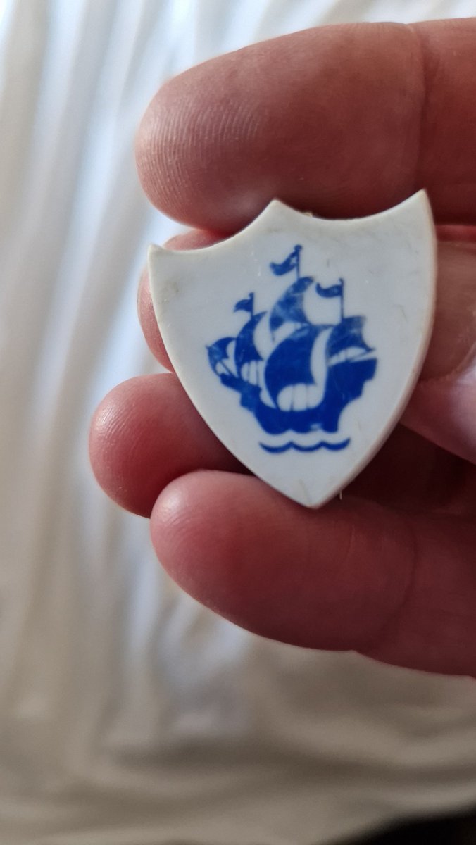 One of my most treasured possessions  - a #Bluepeter badge. Sent to me with a letter from Biddy Baxter way, way back... #BiddyBaxter #BluePeter