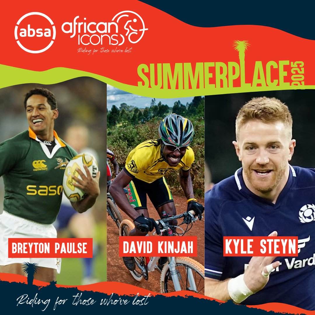 African Icons (@africaniconsinv) on Twitter photo Kenyan cycling legend, Captain of the Glasgow Warriors, and a former Springboks wing unite for the Absa African Icons Invitational 2025! 
Don't miss out, Register now: bit.ly/459JAgm
#AbsaAfricanIcons #BreytonPaulse #DavidKinjah #KyleSteyn Kenyan cycling legend, Captain of the Glasgow Warriors, and a former Springboks wing unite for the Absa African Icons Invitational 2025! 
Don't miss out, Register now: bit.ly/459JAgm
#AbsaAfricanIcons #BreytonPaulse #DavidKinjah #KyleSteyn