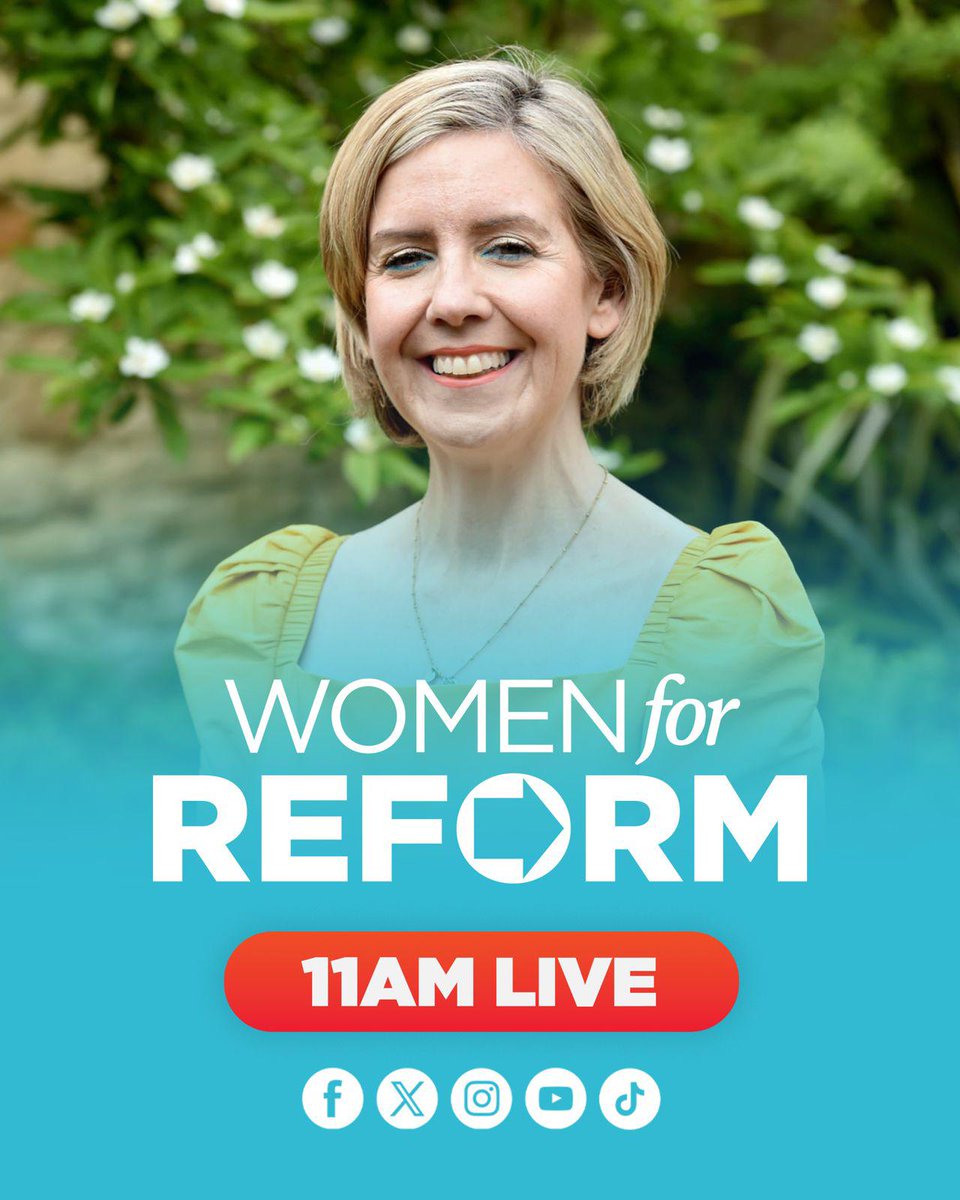 Join us this morning at 11 am, with Lelia, Sarah, Linden, and I for a special press conference on the safety of women and girls in the UK. You can watch live here and on <a href="/reformparty_uk/">Reform UK</a>