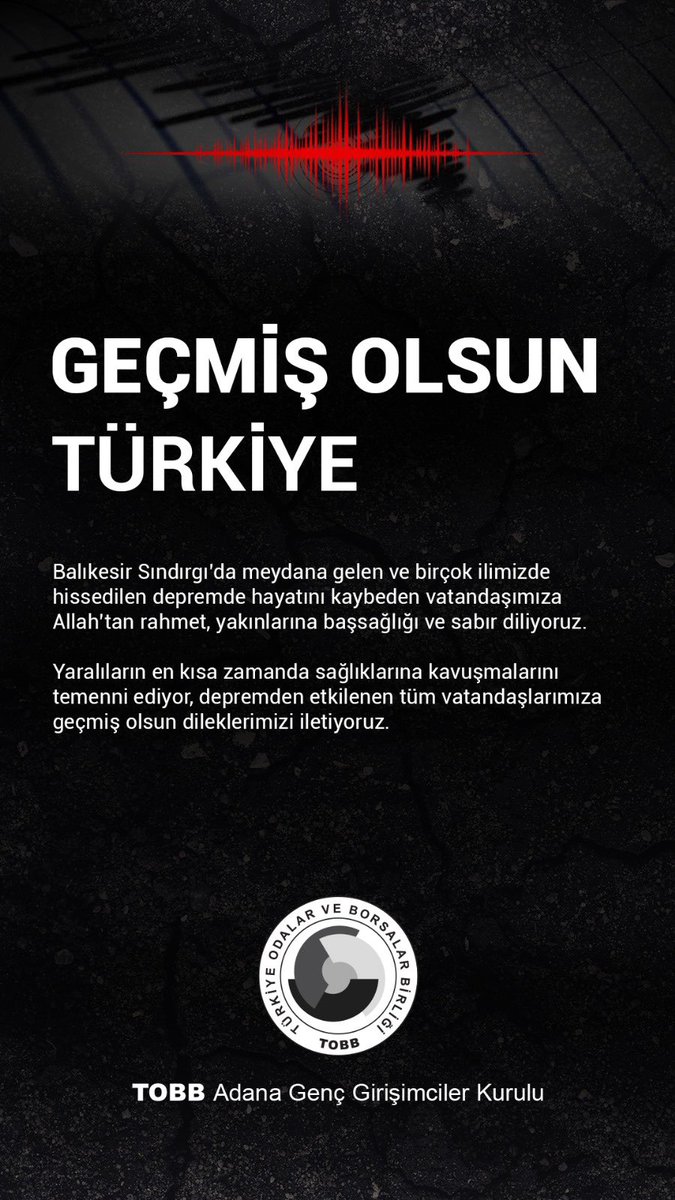 Depremde hayatını kaybeden vatandaşımıza Allah’tan rahmet,yakınlarına başsağlığı ve sabır dilerim